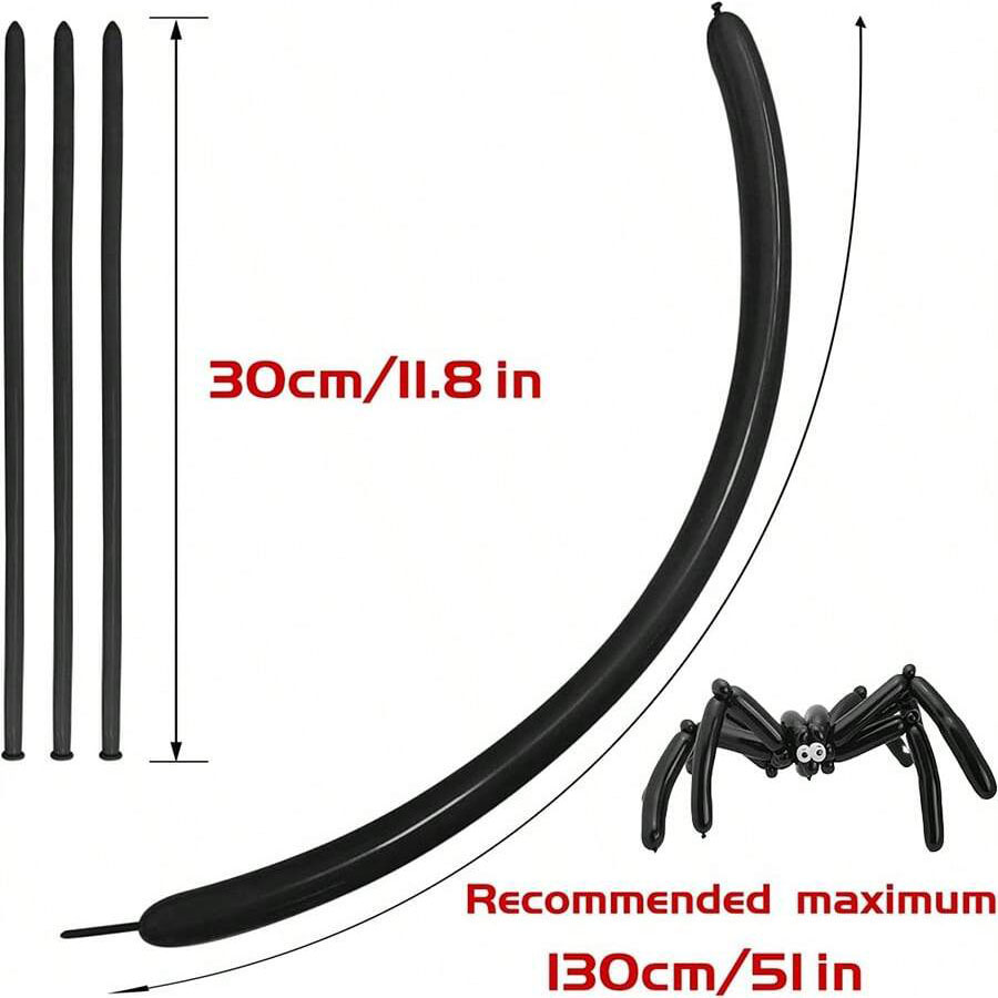 50 pezzi/100 pezzi palloncini per feste, palloncini lunghi, neri, animali con palloncini, palloncini torcere, modellazione di animali con ghirlanda di palloncini per feste