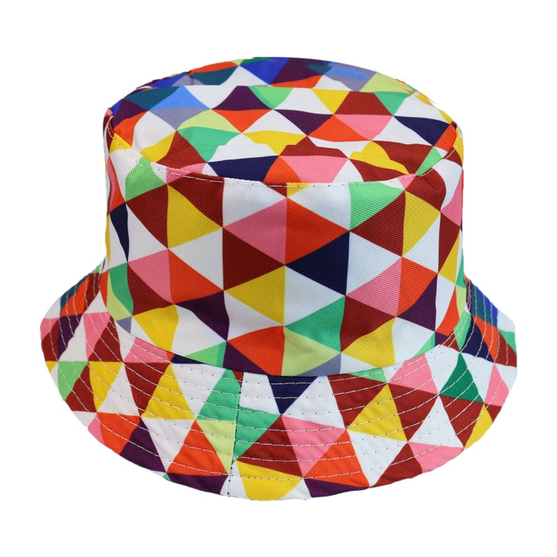 FOXMOTHER Multicolor Regenboog Geometrische Plaid Gedrukt Vissen Emmer Hoeden Zon Visser Caps Mens Womens