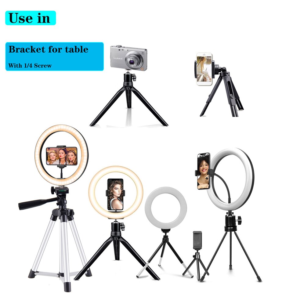Fotografische Beleuchtung Stehen Füllen Licht Telefon Halfter Stehen Verstellbare Stativ Anzug Für Ring Licht Mit 1/4 Schraube Schreibtisch Ring Lampe