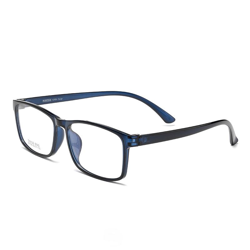 Gafas con de cara ancha TR90 para hombre, lentes ópticas de estilo cuadrado para miopía e hipermetropía, 60mm: Gris