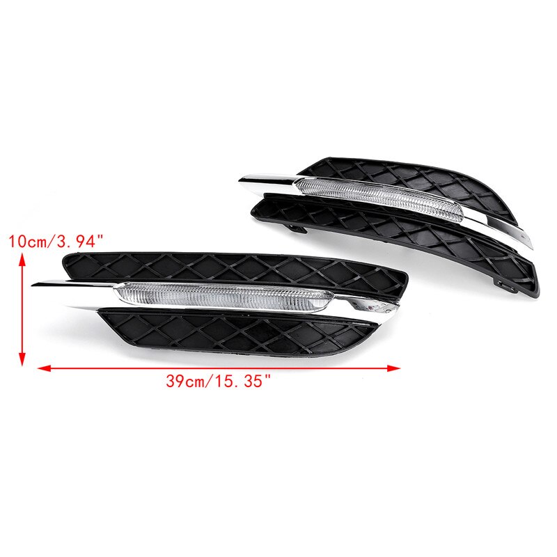 1 pari led drl branco luz de circulação diurna âmbar turn signal luzes de nevoeiro para mercedes-benz c-class w204 2011 2012 2013