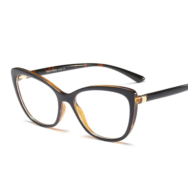 MARC Frame Eyeglass Clear lens Women Cat eye Square Glasses Resin Transparent Eyewear Personality Purple 95185 1: C4