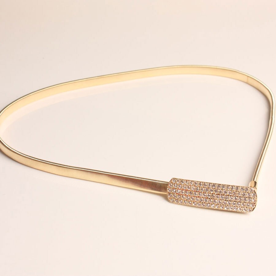 ! elastische Mirror Metal Ceintuur Metallic Bling Gouden ketting riem voor Vrouwen Accessoires Jurk