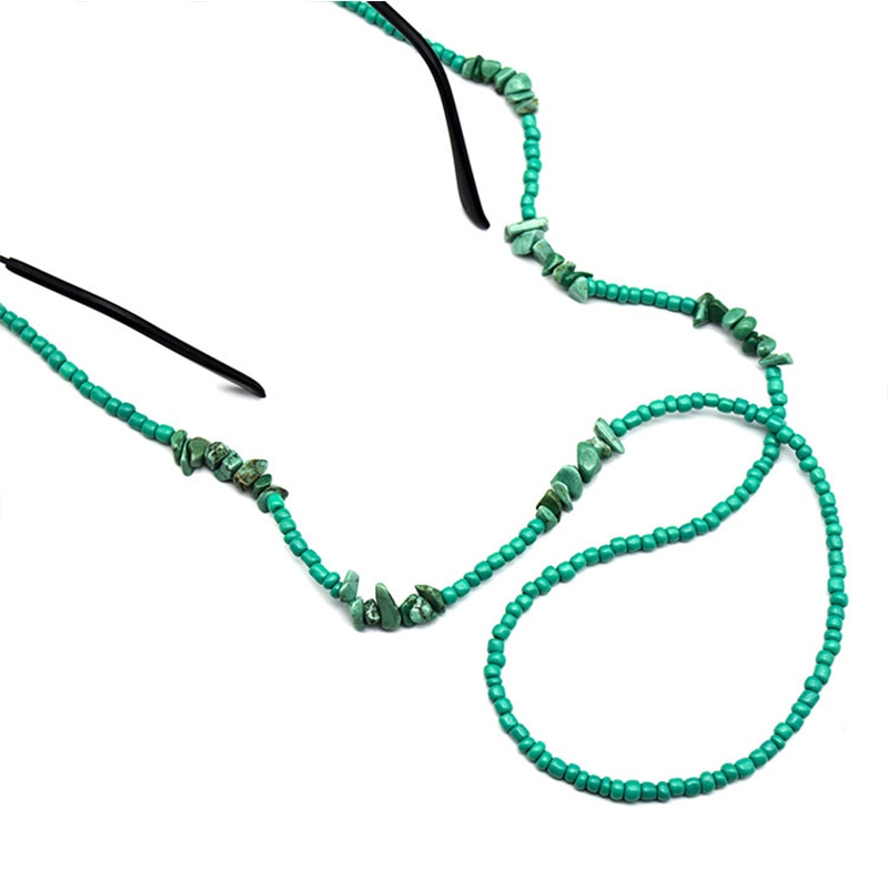 Green Turquoise Glasses Chain Women Beaded Hanging Non-slip Reading Eyeglasses Chain Holders Lanyard Eyewear Straps