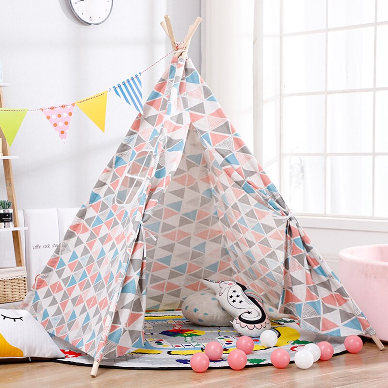 1.6m Teepee Tent For Kids Tipi Play House Wigwam For Children Baby Kids Tent Play Toys House Children's Tent 1.35M