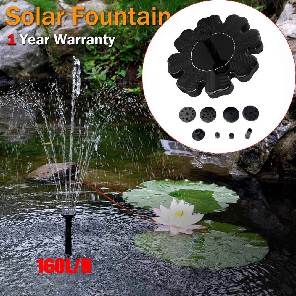 45# Floating Solar Fountain Pump With Nozzle Free Standing Solar Powered Water Fountain Pump Bird Bath Outdoor Garden Pond Pool