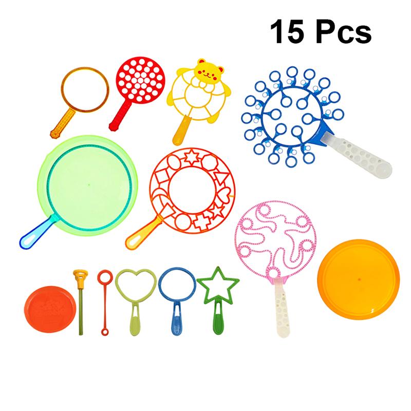 15Pcs Kinderen Outdoor Blazen Bubble Blower Creatieve Grote Bubble Ring Speelgoed Bubble Sets Bubble Maker Speelgoed Voor Kinderen Willekeurige kleur