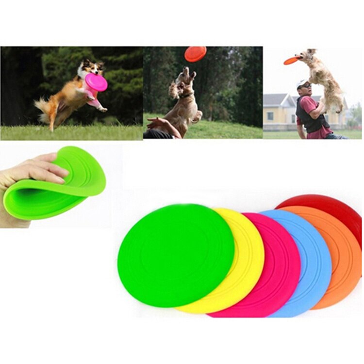 Kjæledyr hunder silikon utendørs trening valp flygende skiver hund henter leketøy kjæledyr hund flygende skive tannresistent trening leketøy