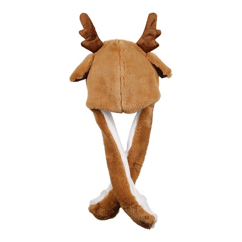Herfst Winter Kids Jongens Meisjes Muts Schattige Oor Kan Bewegen Cartoon Kerst Elanden Oor Gloeiende Comfortabele Interessante Harige Speelgoed