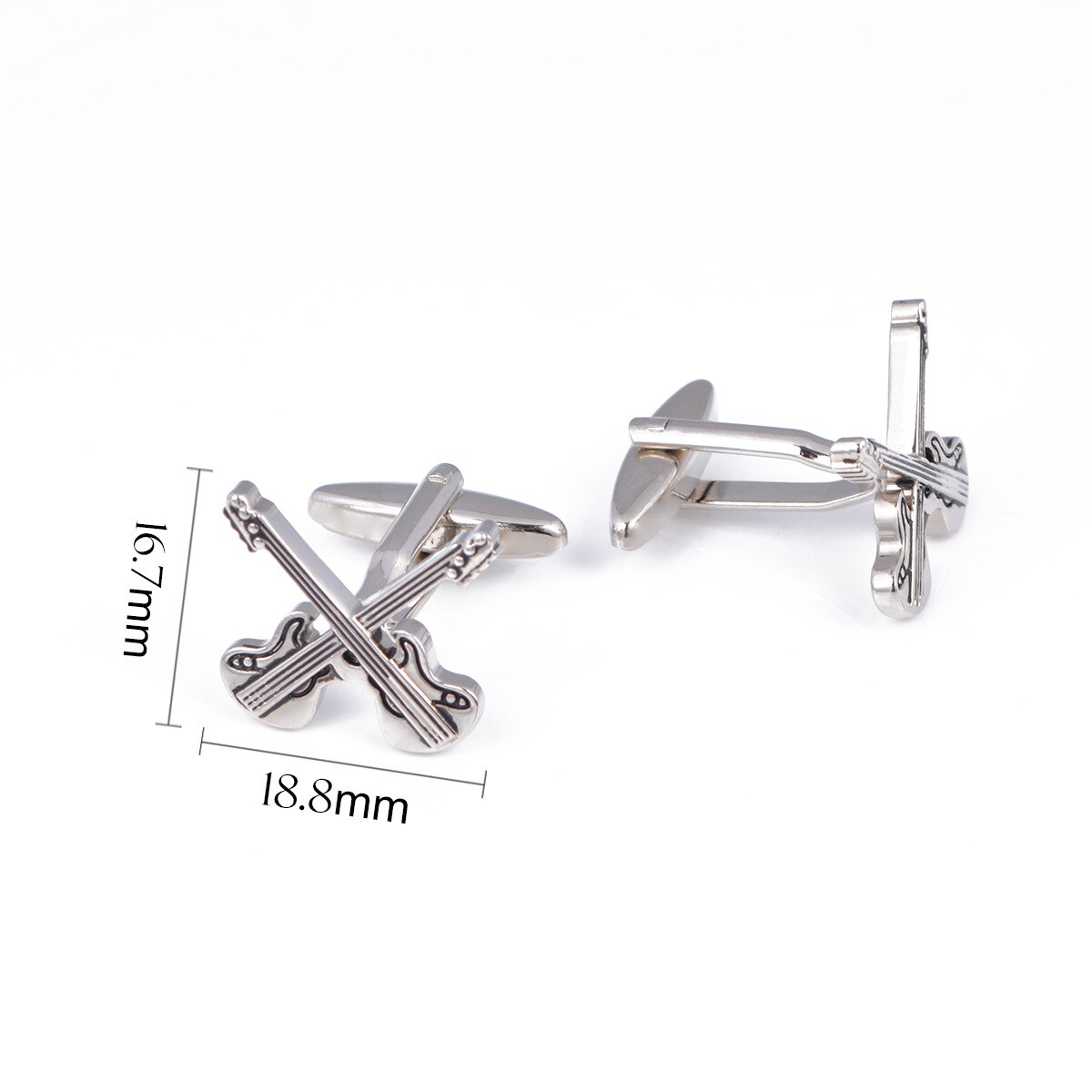 Music Series Cufflinks French Shirts Musical Instrument Violin Cross Shape Men's Jewelry Business Cuff Links