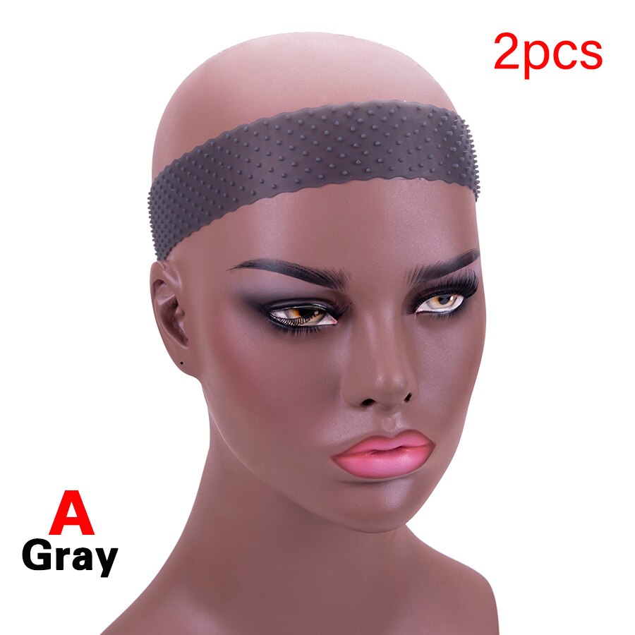 Alileader Silicone bande pour perruque gris rose blanc perruque Silicone bande pour l'usure perruques Transparent Silicone perruque bandeau: 2 pcs gray