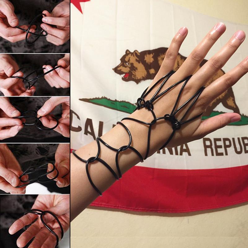 10pcs Black Silicone Bracelets Punk Rock Rubber Band Hip Hop Wristbands Elastic Hairbands Ponytail Scrunchie Bangle Accessories