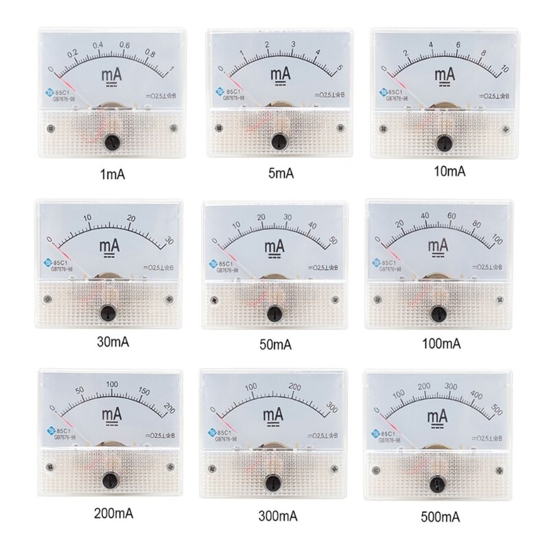 Ammeter Mechanical Pointer Type Analog Current Panel Meter Current Meter 85C1 L9CE
