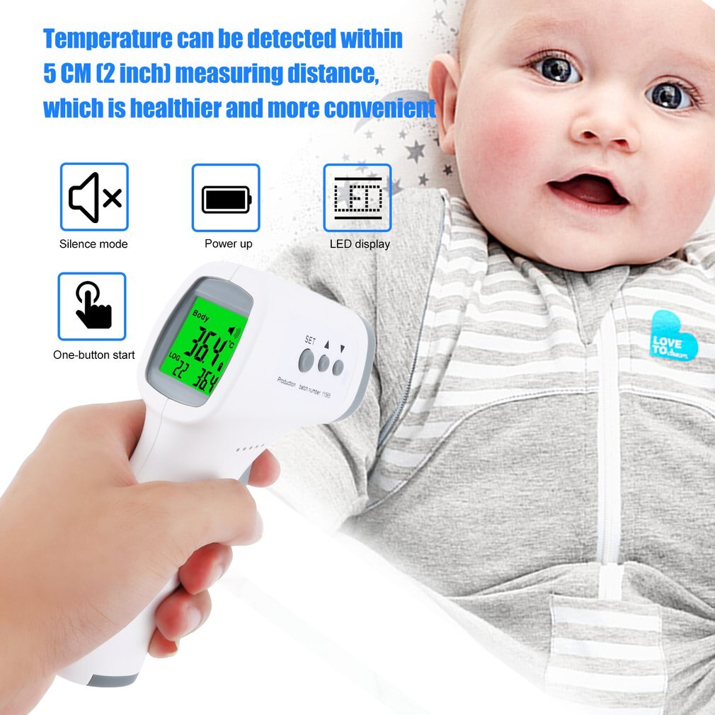 Lcd Infrarood Voorhoofd Thermometer Celsius En Fahrenheit Non-contact Infrarood Thermometer Hoge Precisie In Voorraad