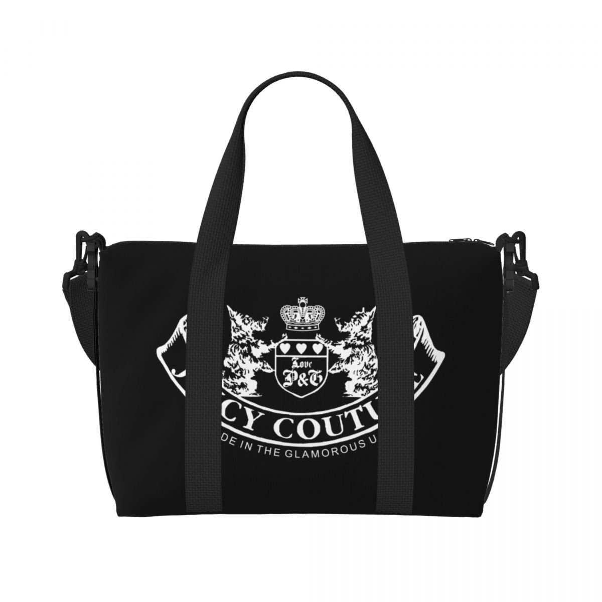 Juicy-Couture Weekend Gym Yoga Luggage Bags Men Women Sport Crossbody Bag Travel Handbag: Ivory