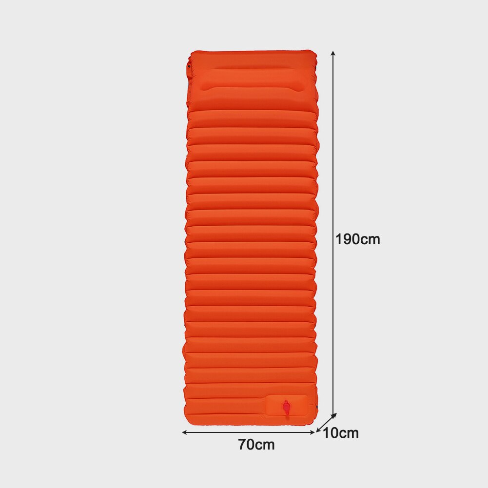 Camping Inflatable Mattress TPU Nylon Folding Camping Sleeping Pad Picnic Blanket Air Mat Tent Sleeping Cushion: Orange grey