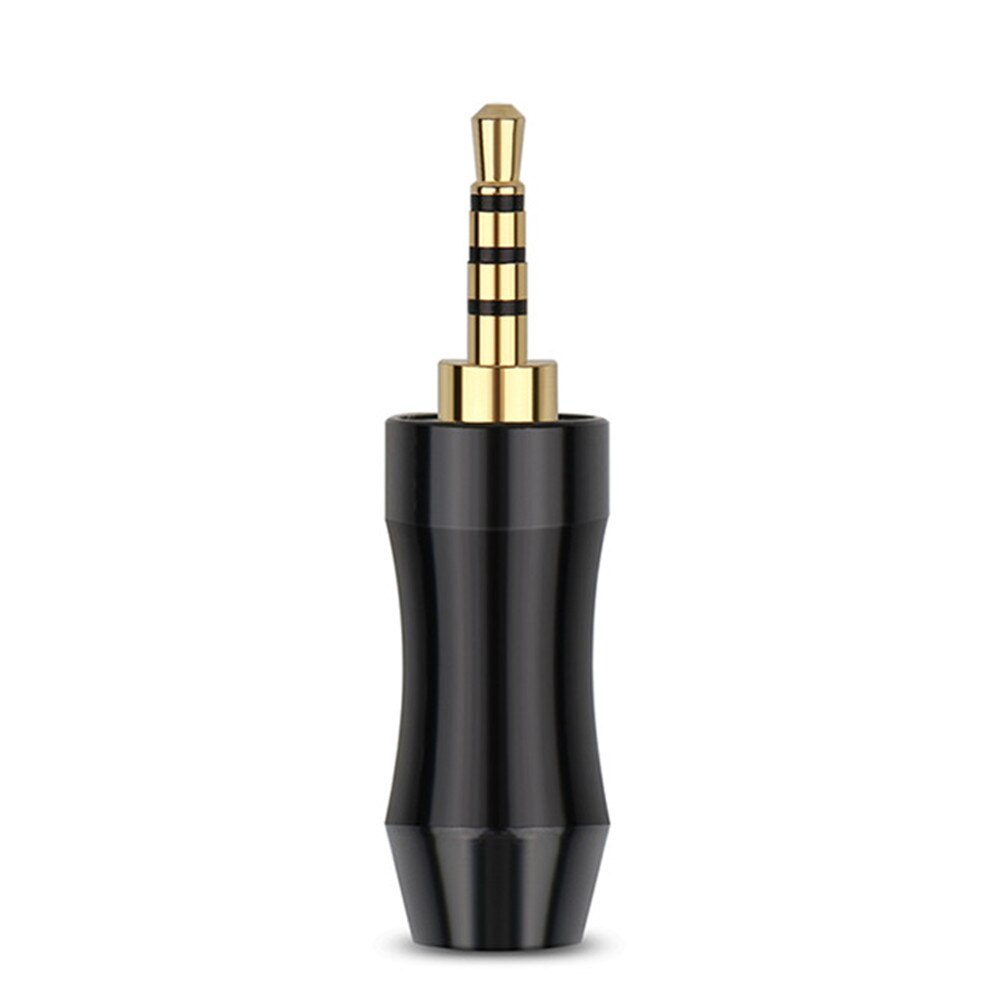 10 Stuks 2.5Mm Jack 4 Pole Stereo Oortelefoon Plug Audio Connector Hifi Headset Rhodium/Vergulde Koperen Draad connector: Black1 / 20PCS