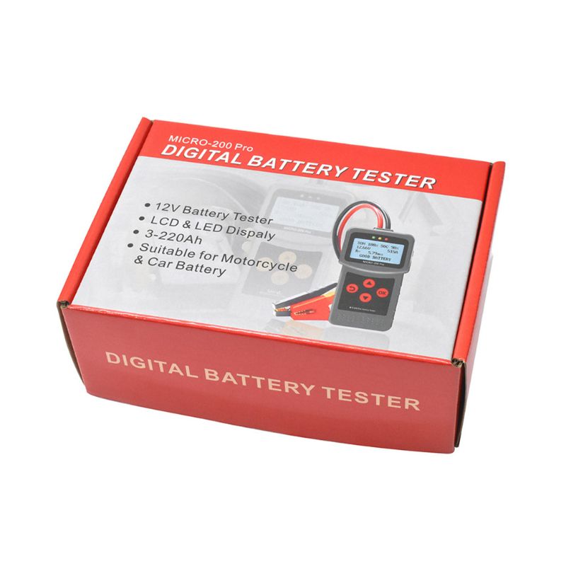 mikro -200 pro bilbatteri tester kapasitet digital bil belastningssystem analysator bil lastebil motorsykkel reparasjon