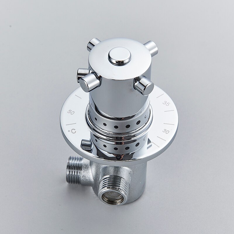 Thermostatic Mixing Valve Brass Standard 1/2 Temperature Control Shower Faucet Valve Thermostat for Bathroom Kitchen Faucet