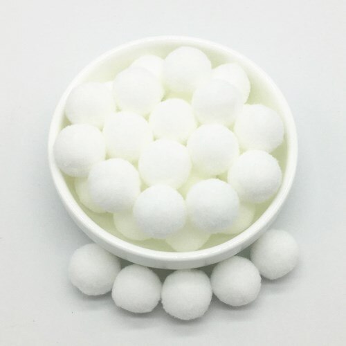Ljusrosa vit pompom päls hantverk gör-det-själv mjuka pom poms hantverk pomponer boll bröllop dekor lim på tyg tillbehör 8mm to 30mm 20g: 20mm 16 vit