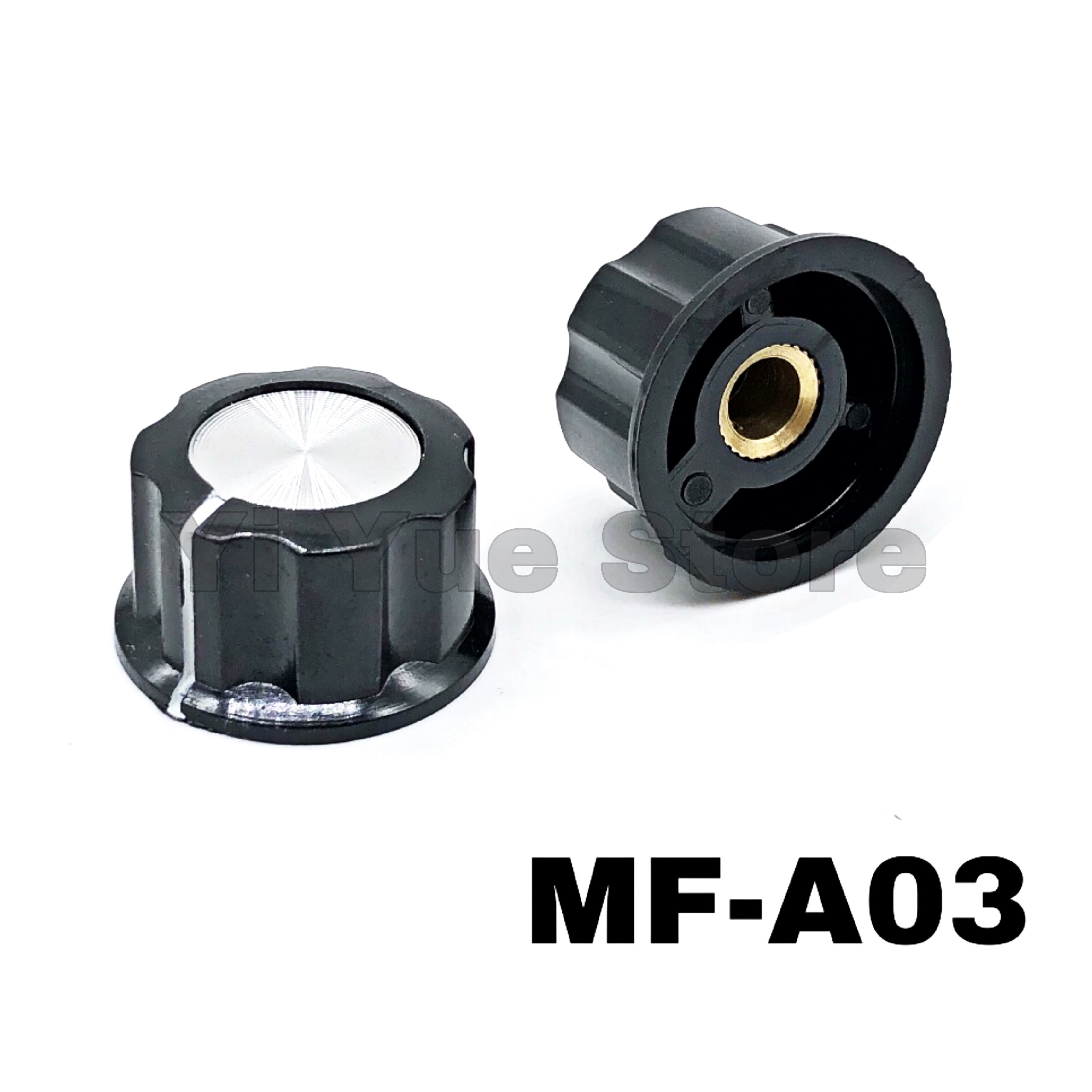 2 stk potentiometer knaphætte 6mm hul mf -a01 mf-a02 mf-a03 mf-a04 mf-a05 drejeknapper hætter med 118 wx050: Mf -a03