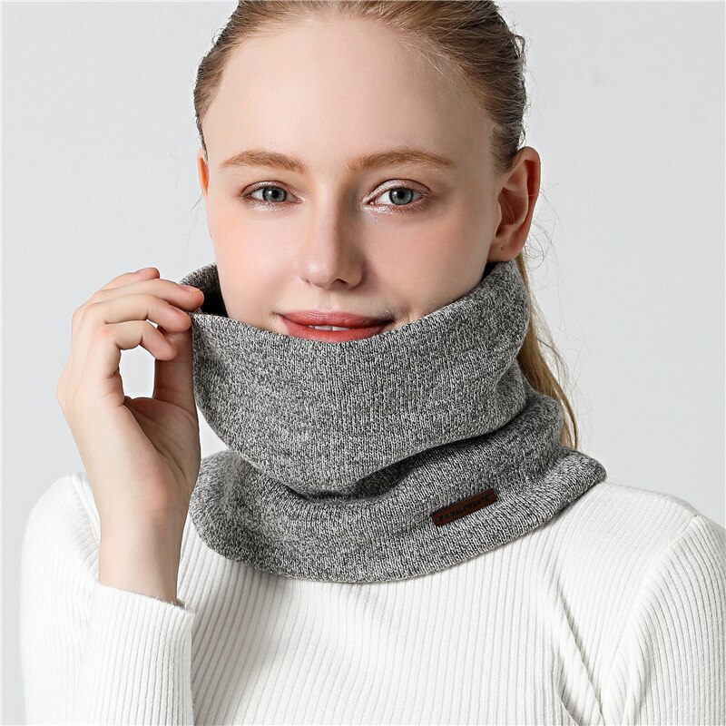 Hommes hiver écharpe tricot fourrure anneau foulards pour les femmes en plein air épais unisexe Snood Sport cou écharpes