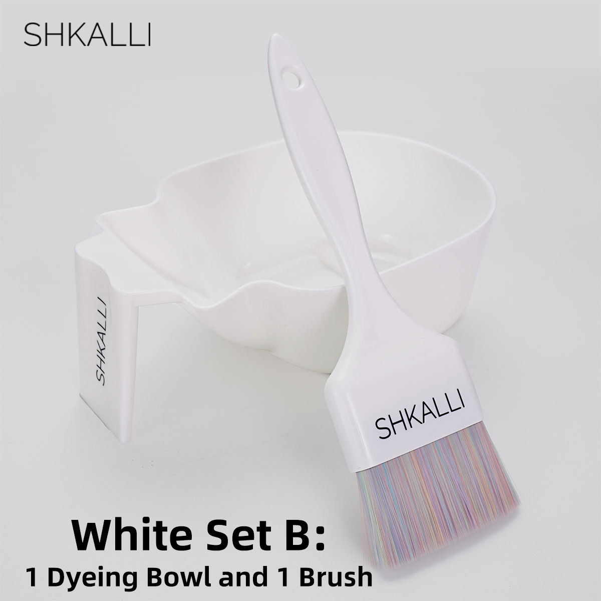 SHKALLI balayage brush set Colourful soft brushes Paste dyeing bowl Tool set for lightening hair: Coffee