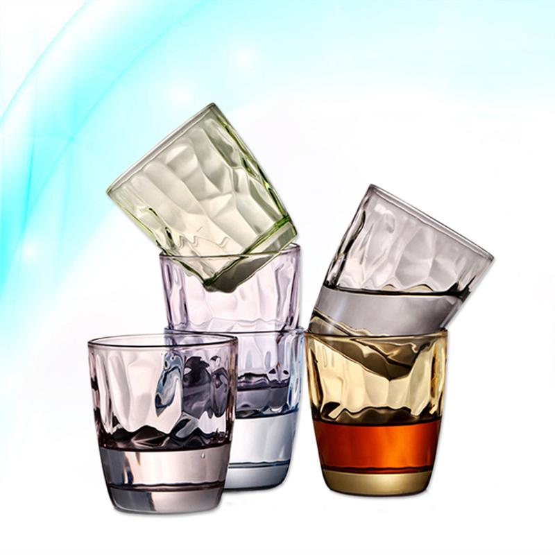 6 stk. 310ml fargede pausebestandige kopper akryl drikkeglass uknuselige tumblere resirkulerte vin drikkeglass