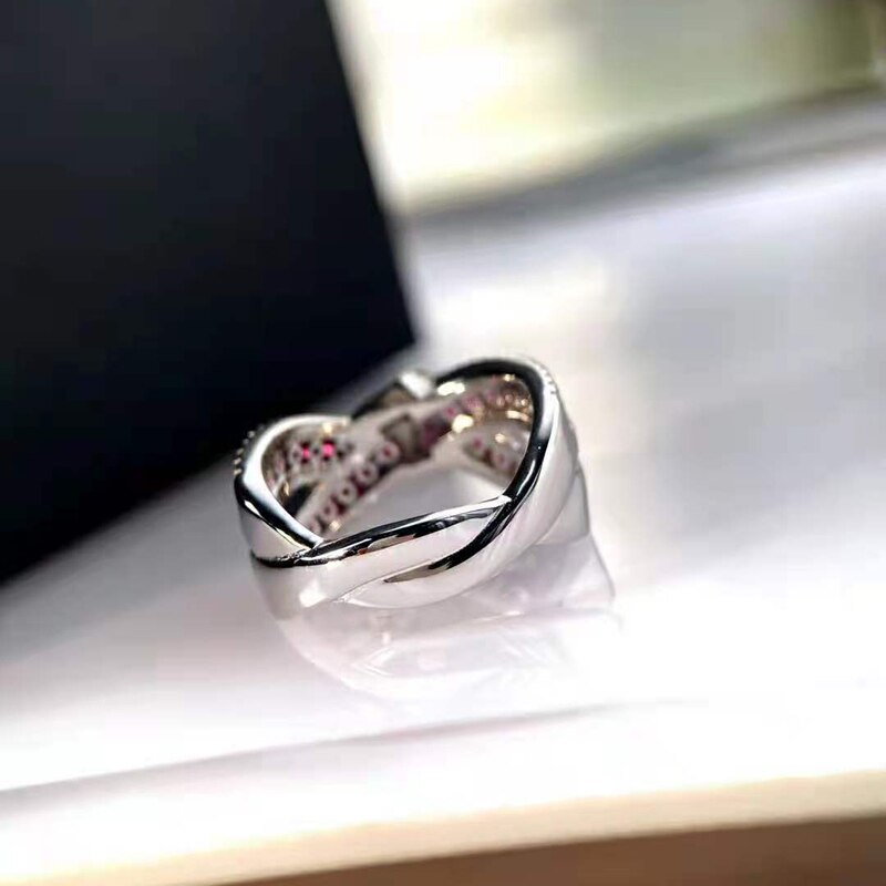 Oevas 100% 925 Sterling Zilver Robijn Hoge Carbon Diamond Strik Ringen Voor Vrouwen Sparkling Wedding Party Fijne Sieraden