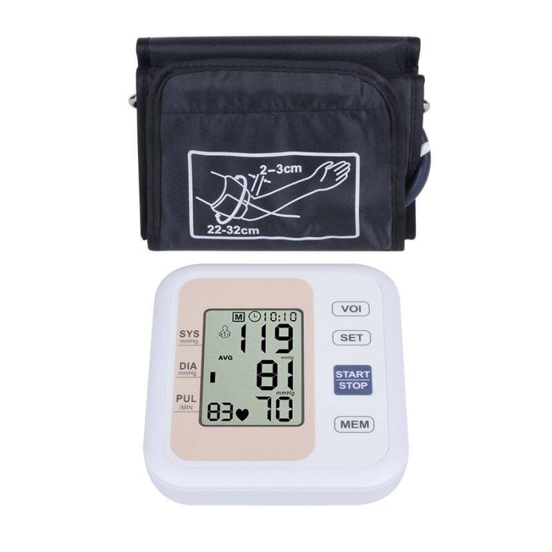Automatic Digital Upper Arm Blood Pressure Monitor Heart Beat Rate Pulse Meter Tonometer Sphygmomanometers pulsometer for home