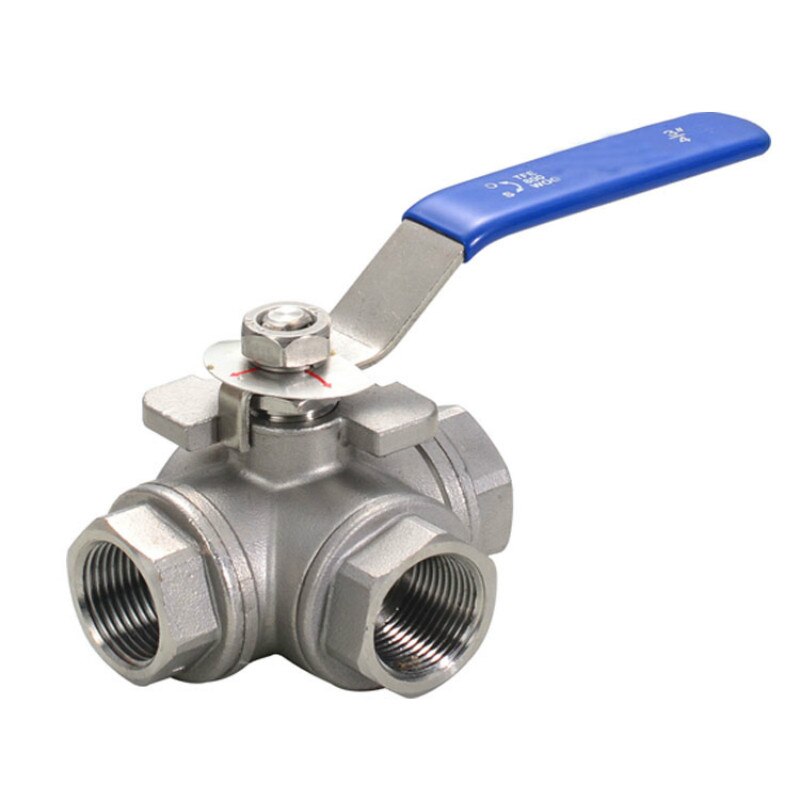 stainless steel switch ball valve 1/2&quot; inch BSP female DN15 SS304 L type T flow 3 way water ball valve