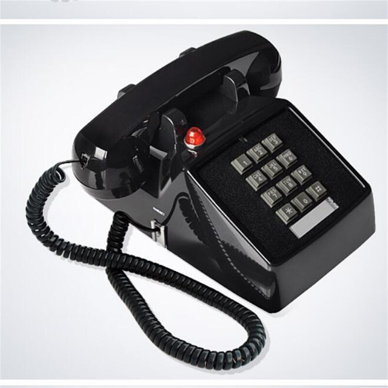 Old button type antique retro landline antique telephone American mechanical ringing European telephone