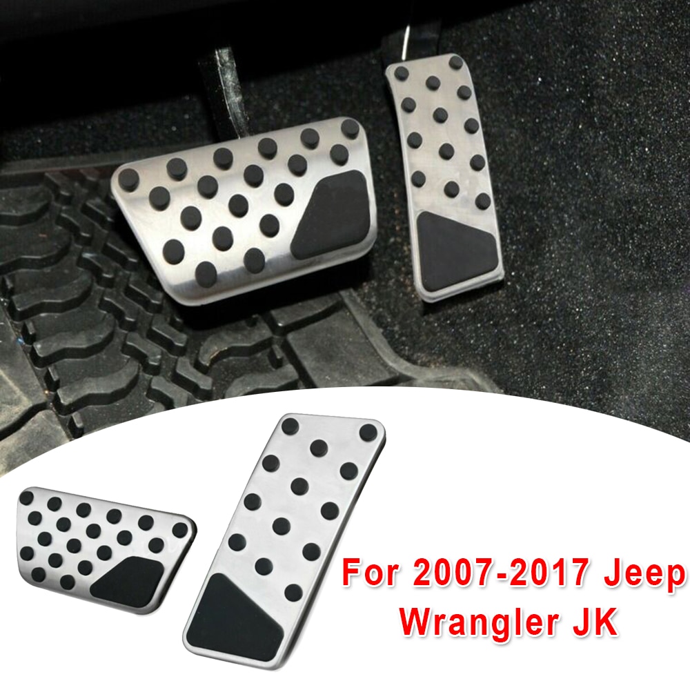 2 Pcs Rempedaal Cover Kit Slip-Proof Voor Jeep Wrangler Jk 2007 ~ Gaspedaal Rempedaal cover