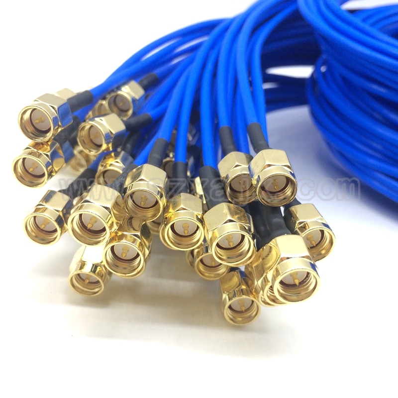 JX connector 1 pcs SMA naar SMA connector rechte RF Coaxiale kabel SMA MALE naar SMA MALE RG405 086 kabel blue skin adapter