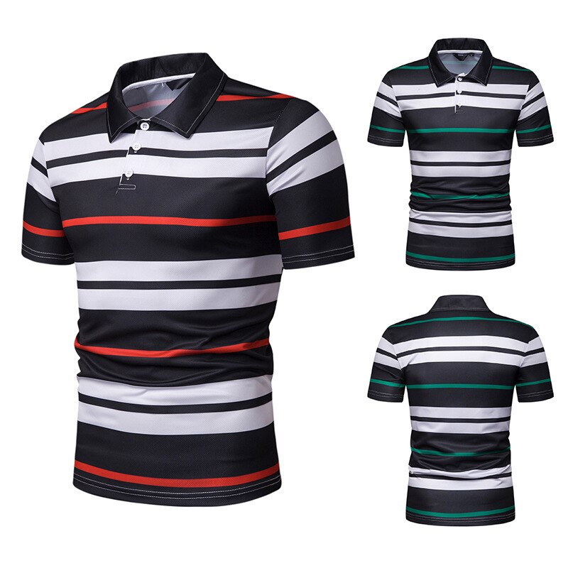 WUWUSKY Henley Shirt Heren Korte Mouwen Zomer met 3