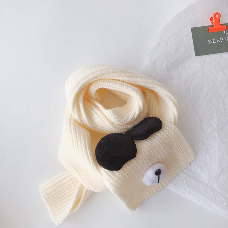 Herfst Winter Baby Gebreide Sjaal Zachte Warme Kids Jongens Meisjes Halsdoek Kinderen Hals Sjaals: WHITE