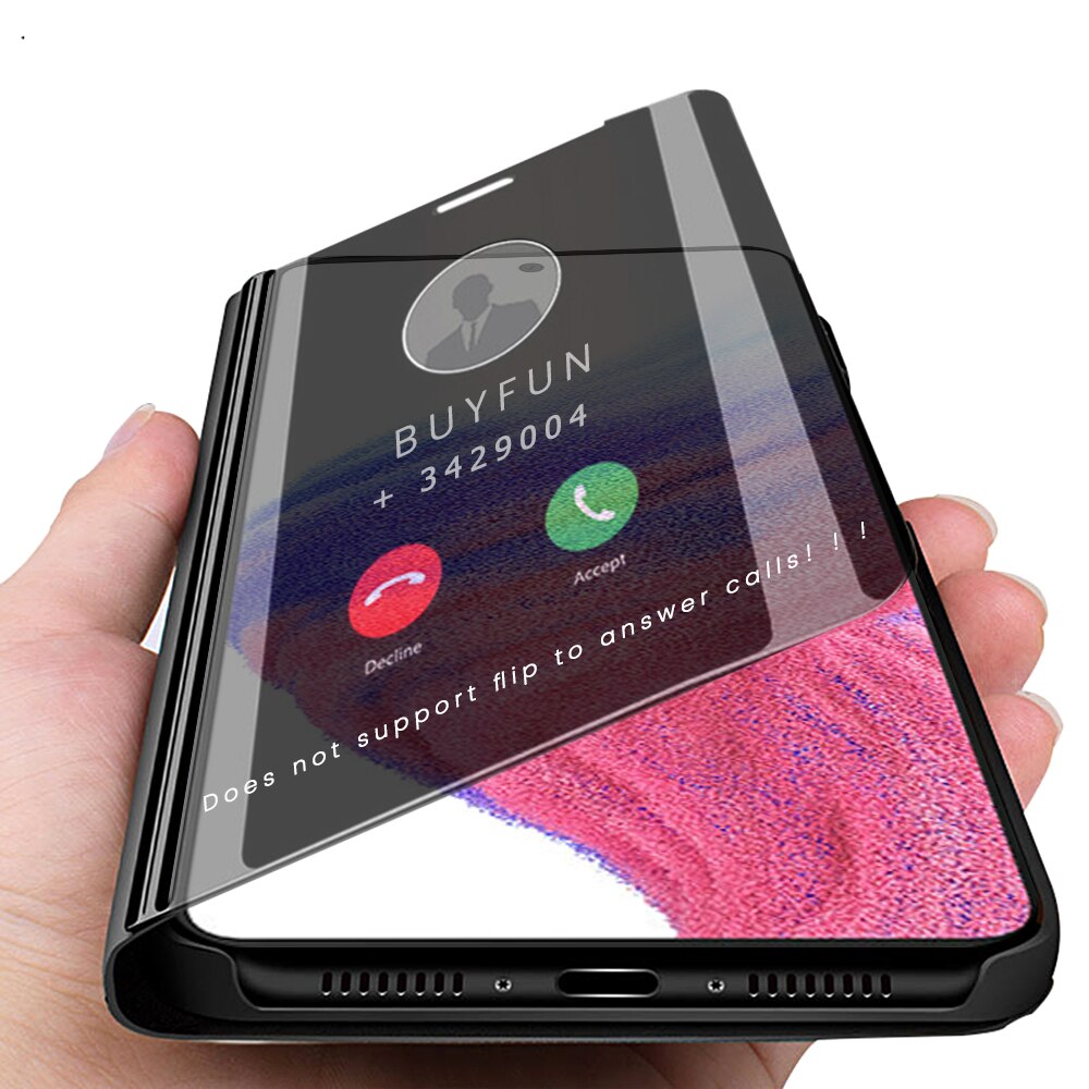 360° Smart Mirror Sleep Protective For Samsung Galaxy A03s A53 5G Case PC Flip Holder Shockproof Cover Samsong A 03s 53 A Fundas