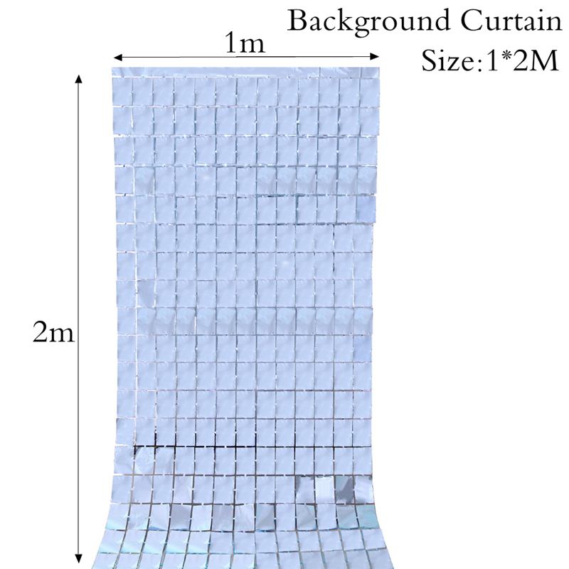 1X2M Gold Background Curtain Sequin Backdrop Wall Decor Wedding Birthday Baby Shower Christening Graduation Backdrop Anniversary: Light Blue