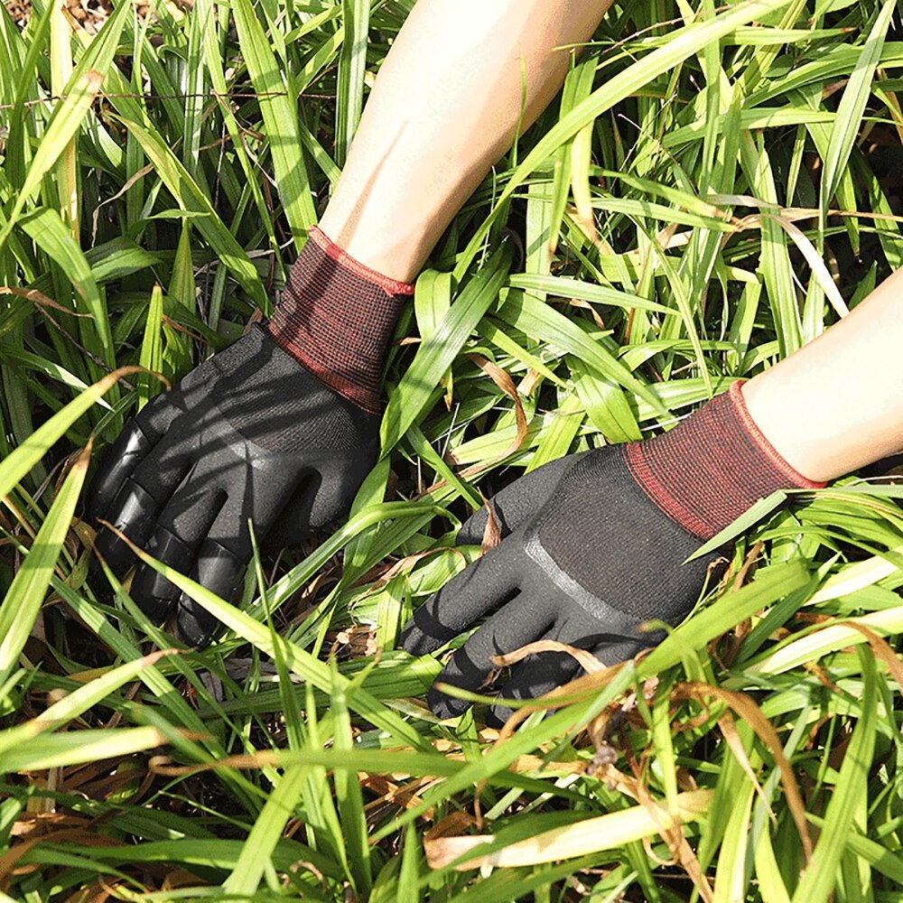 Guantes de jardín con garras de plástico ABS, manoplas de goma duraderas e impermeables para jardinería y jardín al aire libre