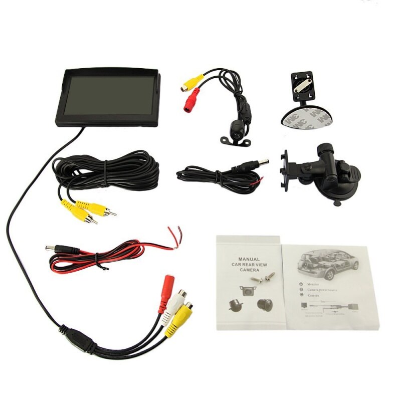 5 Inch Tft Lcd In De Rear View Monitor Parking Backup Camera Met Ntsc/Pal Video Formaat, schermresolutie 320X240 Waterproo