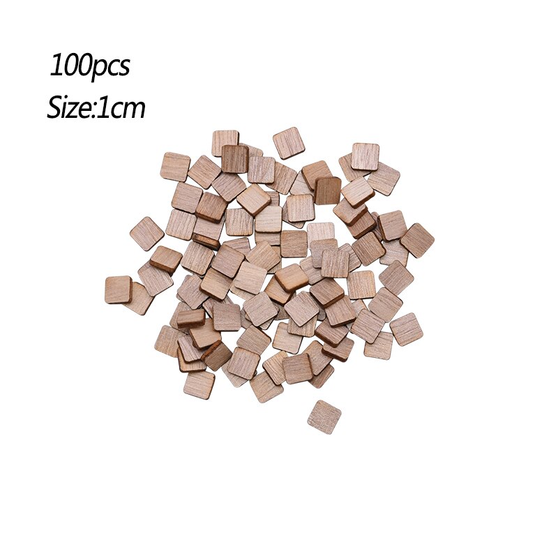 5-100pcs Natural Unfinished Blank Square Shape Wood Chips DIY Wooden Craft Ornament Wedding Home Party Decoration: M01