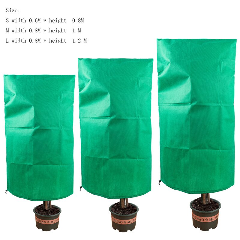 Cubierta de protección contra heladas para plantas, bolsa de tela no tejida, lavable, para invierno, 1 unidad