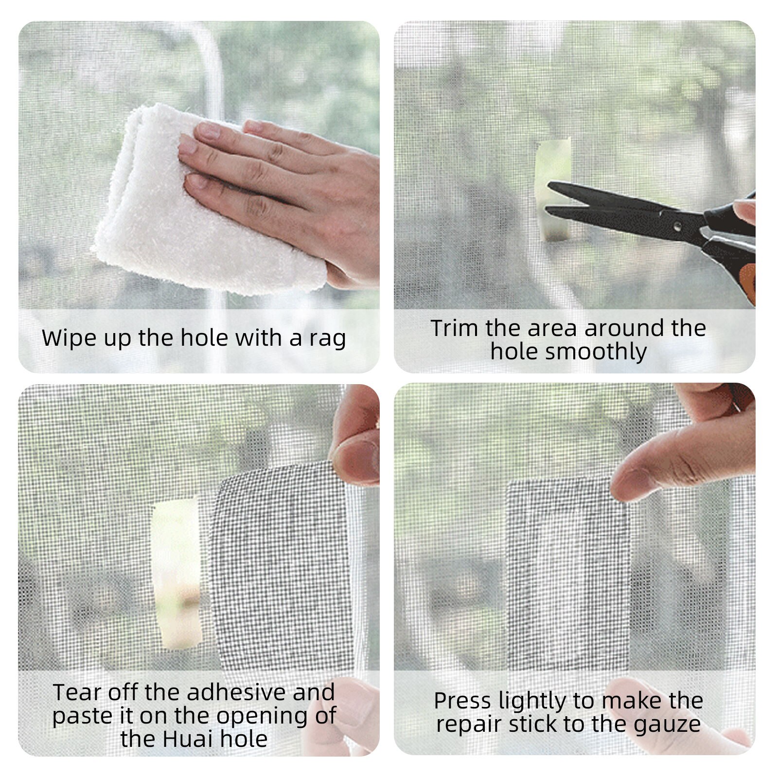 5x200cm Screen Repair Tape Self-Adhesive Fiberglass Window Door Screen Mesh Repair Patch for Holes Tears Repairing
