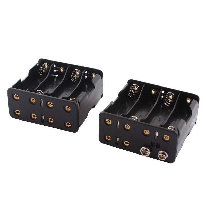 2 Stuks 8 X Aa 2-Side Batterij Case Houder Box W 12V Snap Connector
