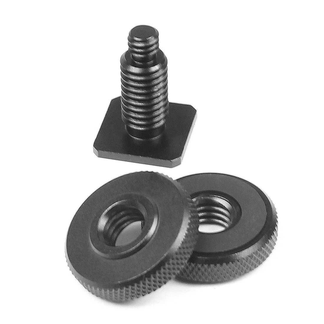 Tornillo de trípode para Flash, adaptador de montaje de zapata fría y , doble tuerca para luces LED DSLR SLR, accesorios de estudio, 1x3/8 vuelta, 1/4: Color negro