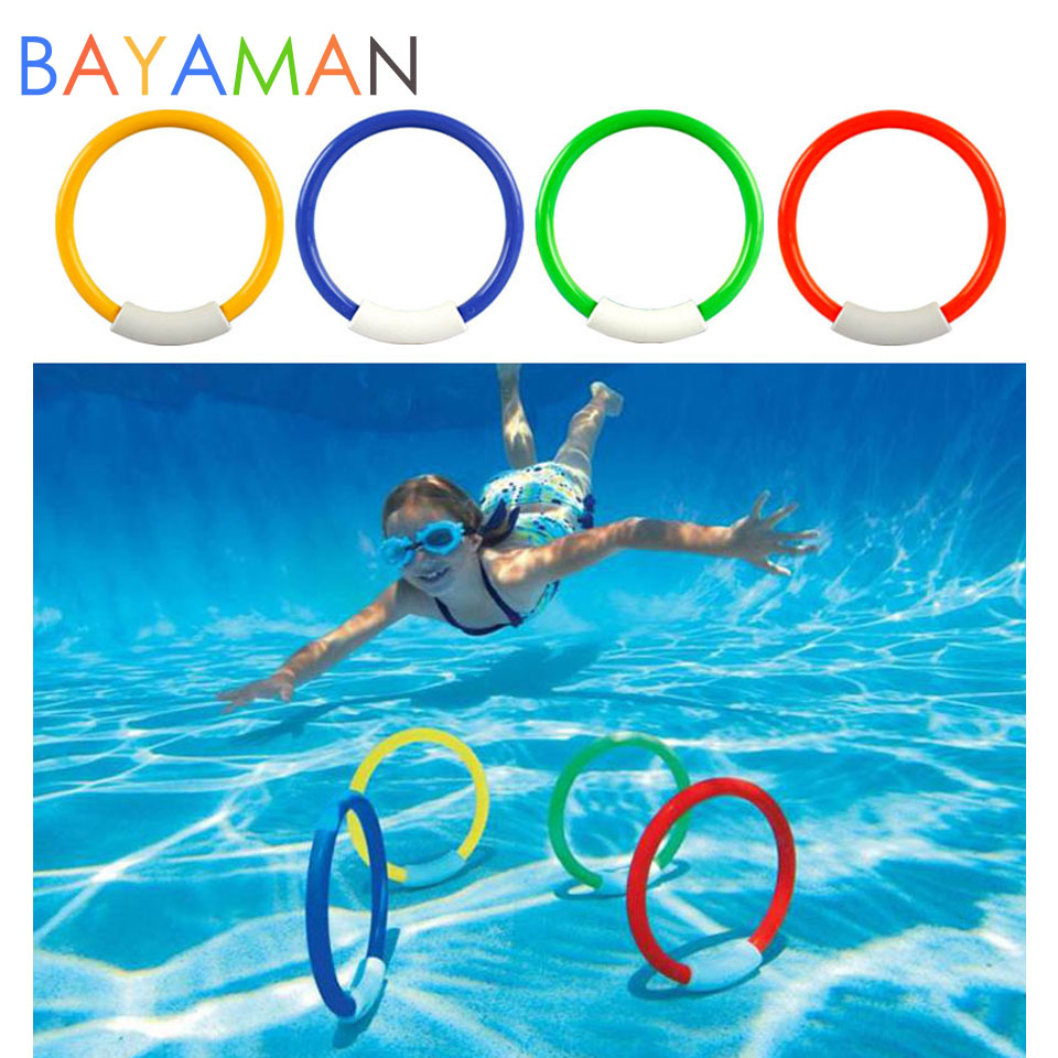 4 stücke Dive Ring Schwimmen Spielzeug Schwimmen Hilfe für Kinder Wasser Spielen Sport Kinder Tauchen Strand Sommer Spielzeug
