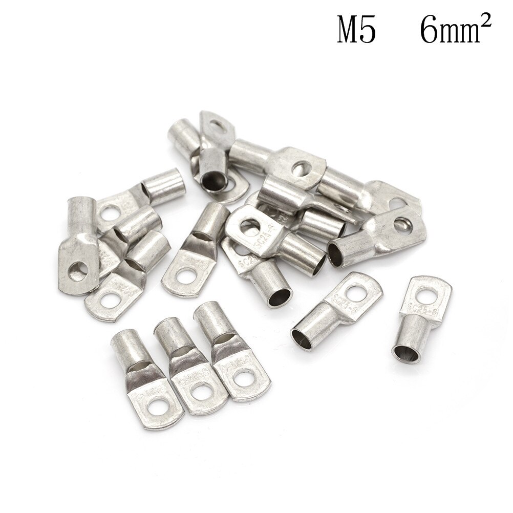 20 stk  sc6-5/6 m4/m5/m6/m8 bolthul fortinnet kobberkabelsko batteriterminaler 4 mm 2 6 mm 2 10/16/25 mm 2 35/50 mm 2 4mm 5mm 6mm 8mm: M5 6 mm 2