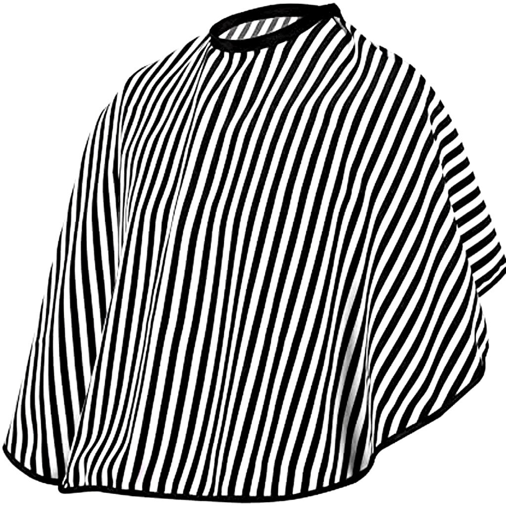 Adjustable Hairdressing Dress Hair Cutting/Barber Cloak Black Strap 120*70cm Black White Stripe Gown Hair Cutting Barbers Cape: WHS
