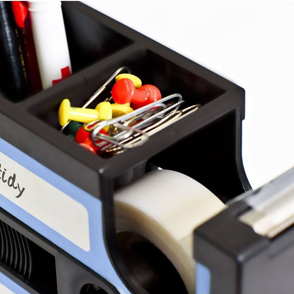 Cassette ruban distributeur porte-stylo Vase Pot à crayons papeterie bureau rangé conteneur bureau papeterie fournisseur (bleu)