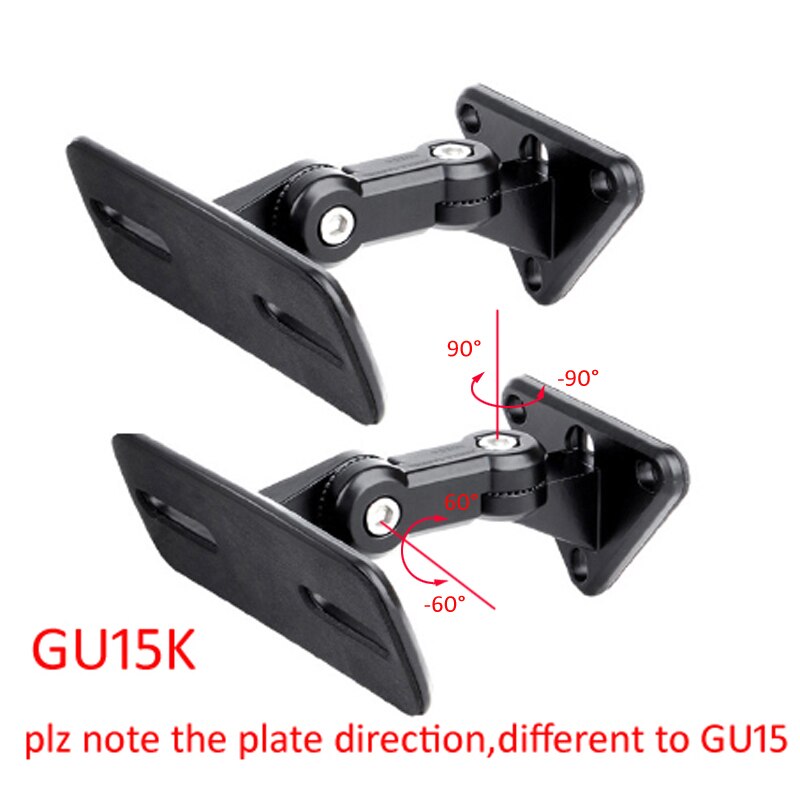 (1pair) GU8T GU15 universal 304 stainless steel alloy sound SPEAKER WALL bracket mount Audio stand hanger Load 10kg 22lbs: GU15K black